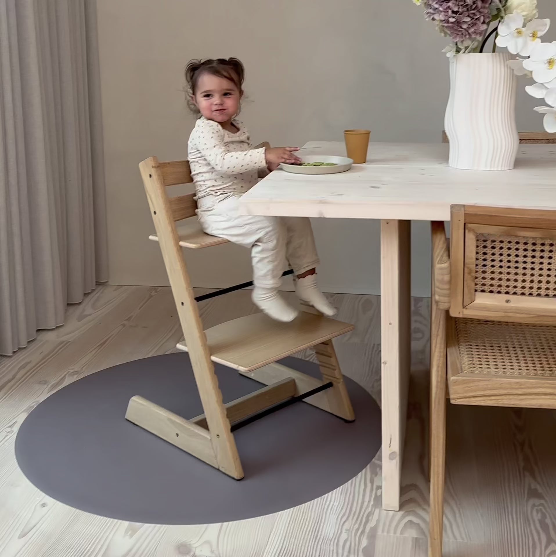 High Chair Floor Mat - Steel Grey